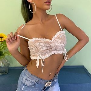 Asissé Vintage Lace Ruffle Cami Bralette Top